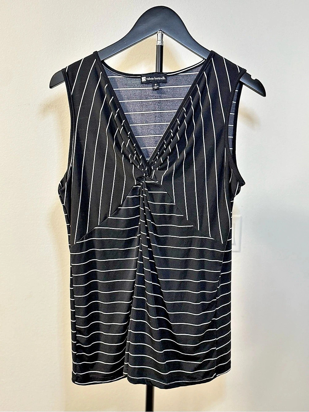 Valerie Bertinelli Striped Tunic Black & White Medium Like New